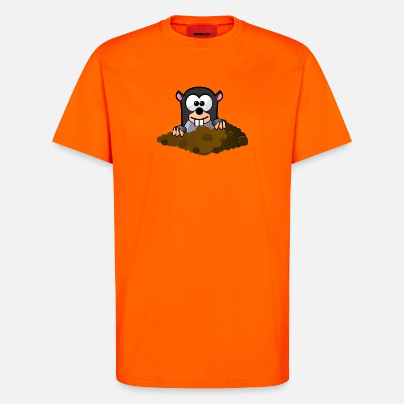style comique Mole - T-shirt bio décontracté fabriqué en UE - SUNSET ORANGE