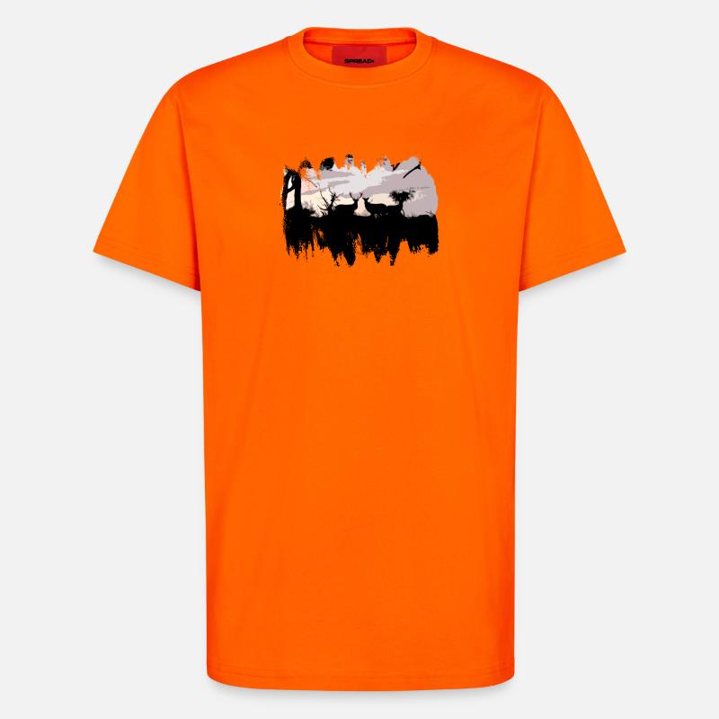 cervides a l'approche - T-shirt bio décontracté fabriqué en UE - SUNSET ORANGE