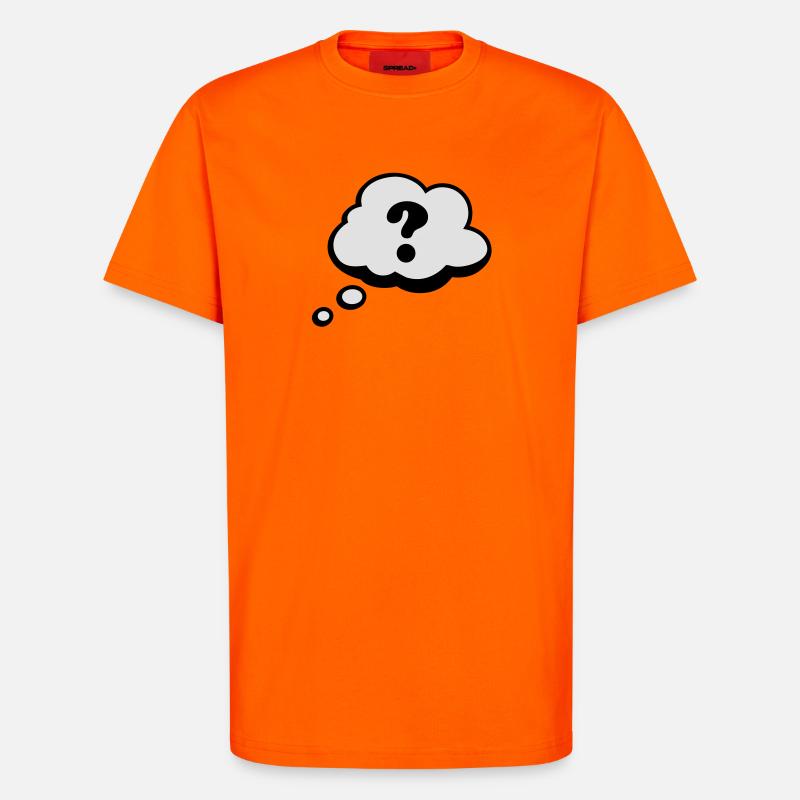 Comic Sprechblase Fragezeichen - T-Shirt - made by SPREAD - SUNSET ORANGE