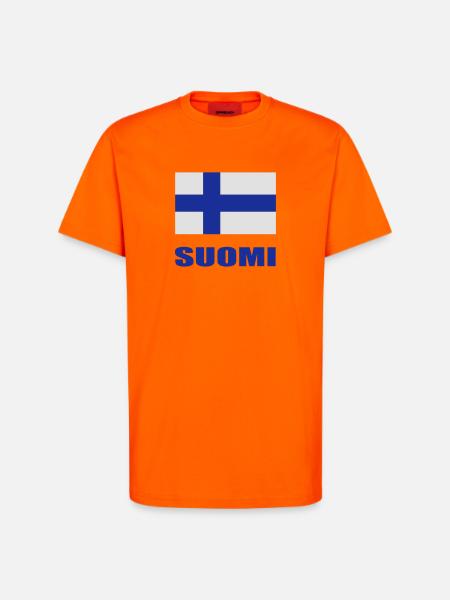 Finnish flag - T-Shirt - made by SPREAD - SUNSET ORANGE