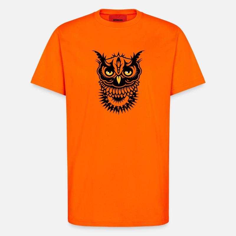 Gesicht einer Eule - T-Shirt - made by SPREAD - SUNSET ORANGE
