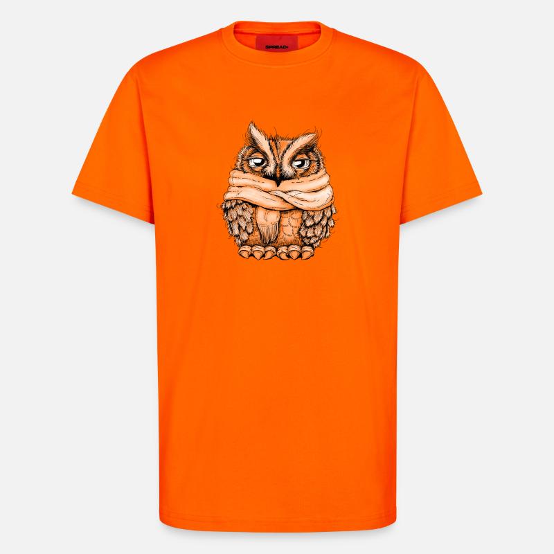 Frierende Eule - T-Shirt - made by SPREAD - SUNSET ORANGE