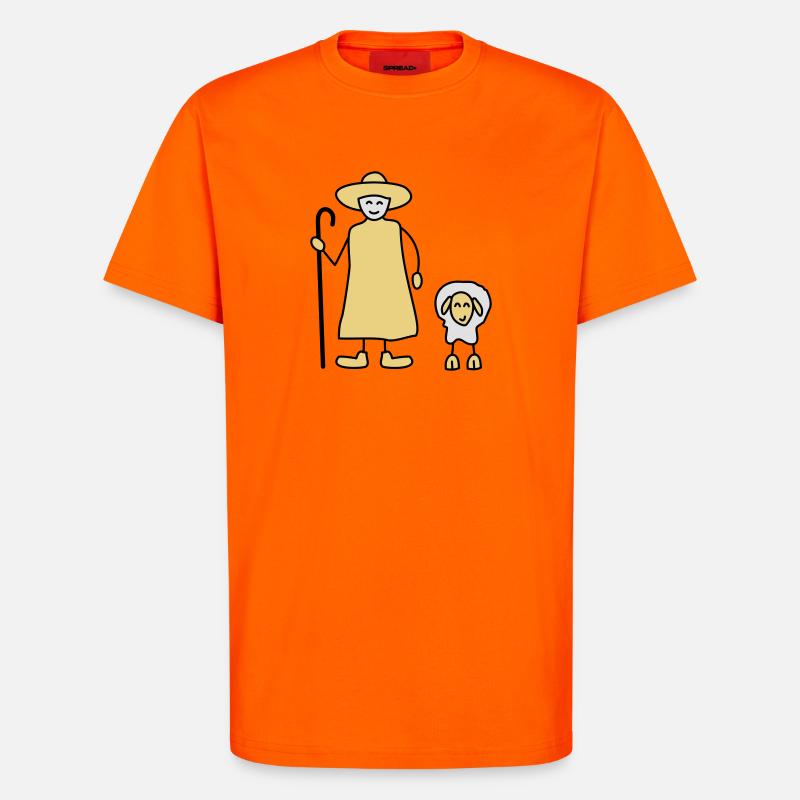 schaefer schafe tier beruf - T-Shirt - made by SPREAD - SUNSET ORANGE