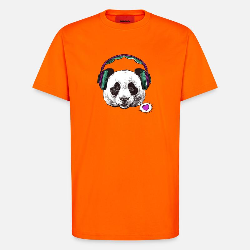 Panda grossesse - T-shirt bio décontracté fabriqué en UE - SUNSET ORANGE