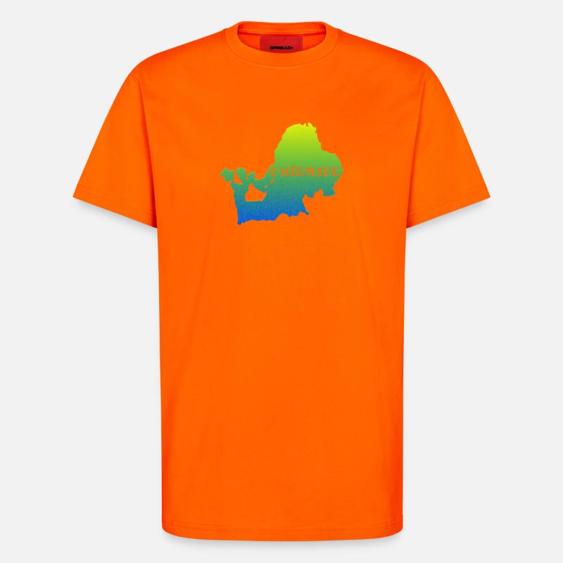 bayerischer See Silhouette - T-Shirt - made by SPREAD - SUNSET ORANGE