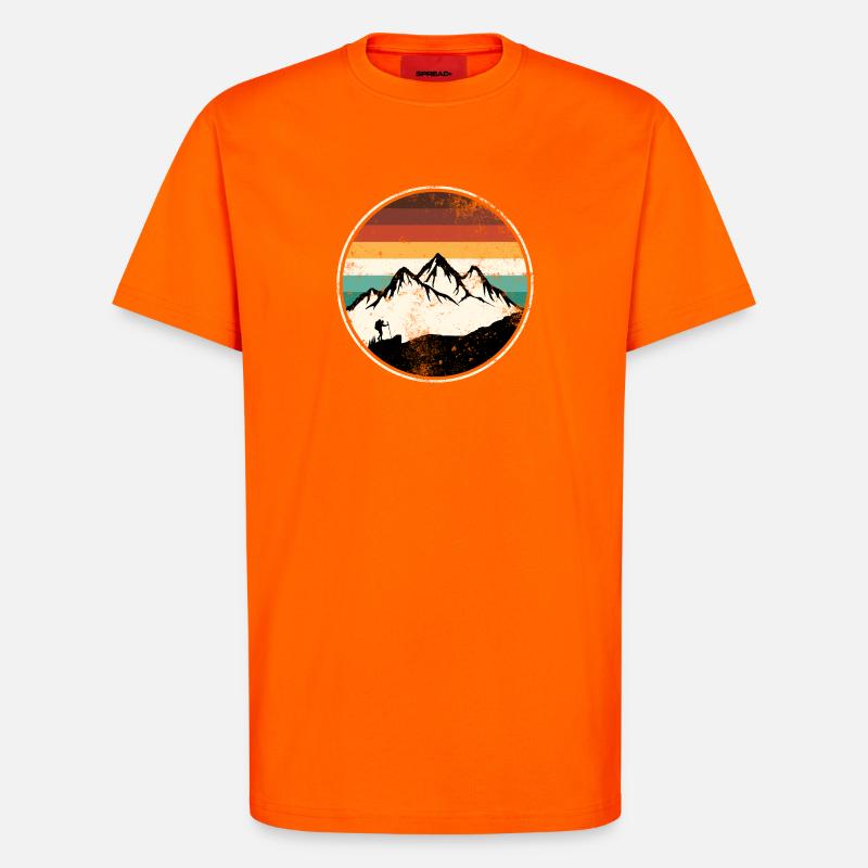 Retro Peak Trail Circle - T-Shirt - made by SPREAD - SUNSET ORANGE
