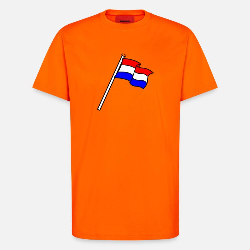 Drapeau Pays-Bas Drapeaux NL - T-shirt bio décontracté fabriqué en UE - SUNSET ORANGE