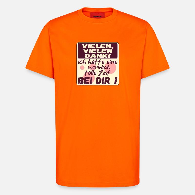 Dankbare Zeit - Abschiedssprüche - SICH BEDANKEN - T-Shirt - made by SPREAD - SUNSET ORANGE