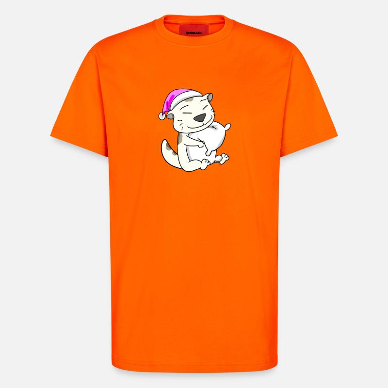 Chat race devon rex - T-shirt bio décontracté fabriqué en UE - SUNSET ORANGE