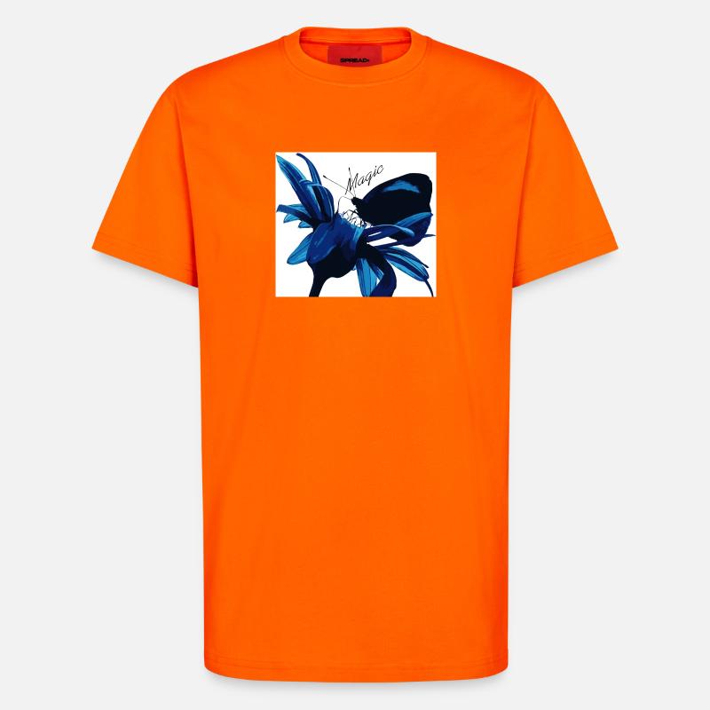 Blue Blossom Magic with Magic - T-Shirt - made by SPREAD - SUNSET ORANGE
