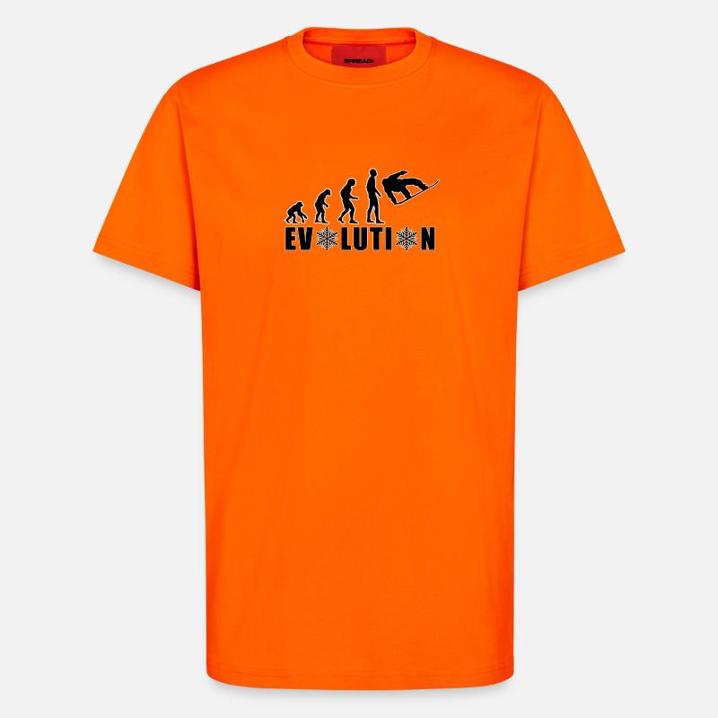 EVOLUTION SNOWBOARD Snow Winter Gift - T-Shirt - made by SPREAD - SUNSET ORANGE