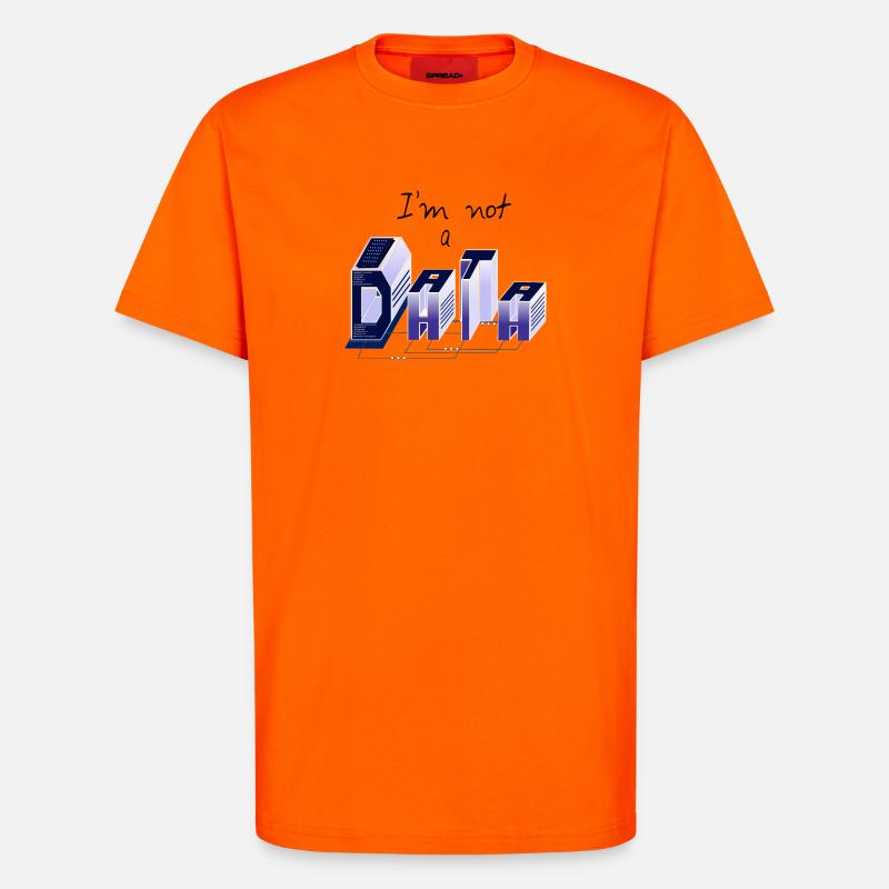 Je suis pas un DATA - T-shirt bio décontracté fabriqué en UE - SUNSET ORANGE