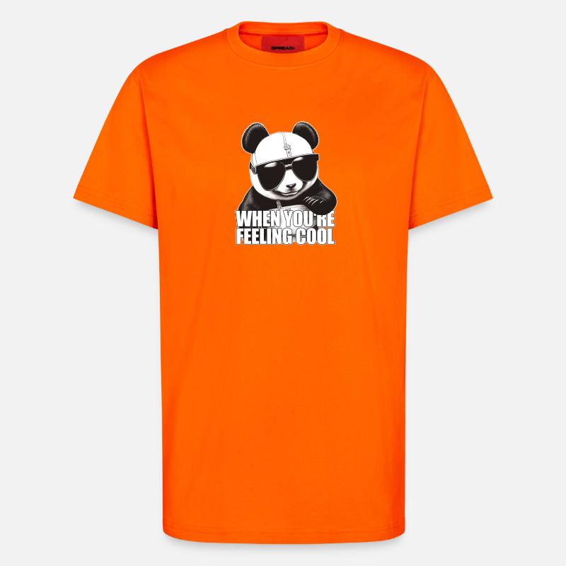 Cool panda feeling good - T-Shirt - made by SPREAD - SUNSET ORANGE