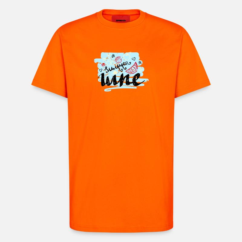 Sommer Scribble Früchte - T-Shirt - made by SPREAD - SUNSET ORANGE