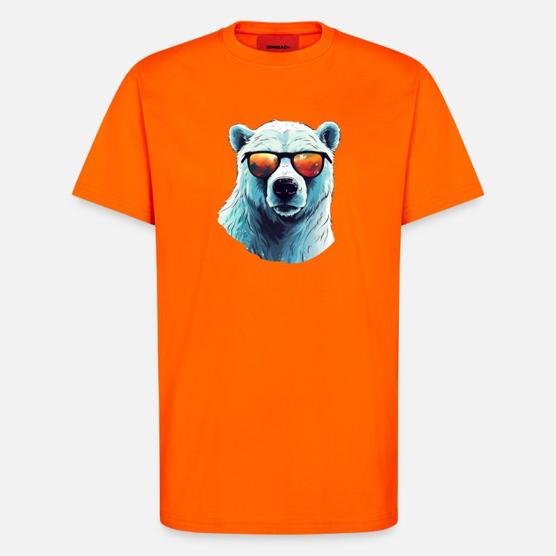 Cooler Eisbär mit Sonnenbrille - T-Shirt - made by SPREAD - SUNSET ORANGE