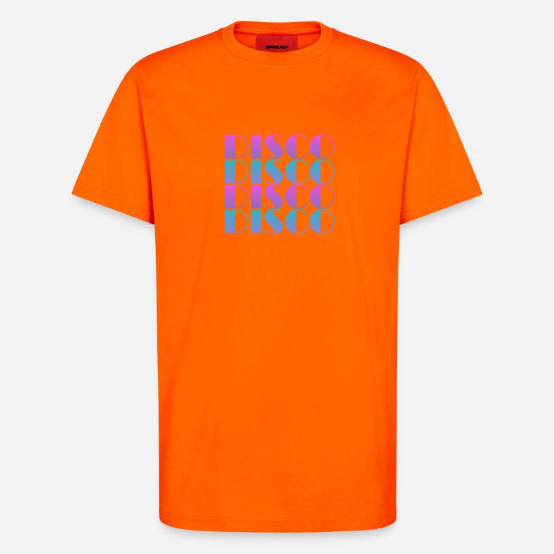 Vibrant Disco Text Pattern Design - T-Shirt - made by SPREAD - SUNSET ORANGE
