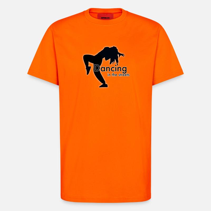 Danser dans les rues - T-shirt bio décontracté fabriqué en UE - SUNSET ORANGE