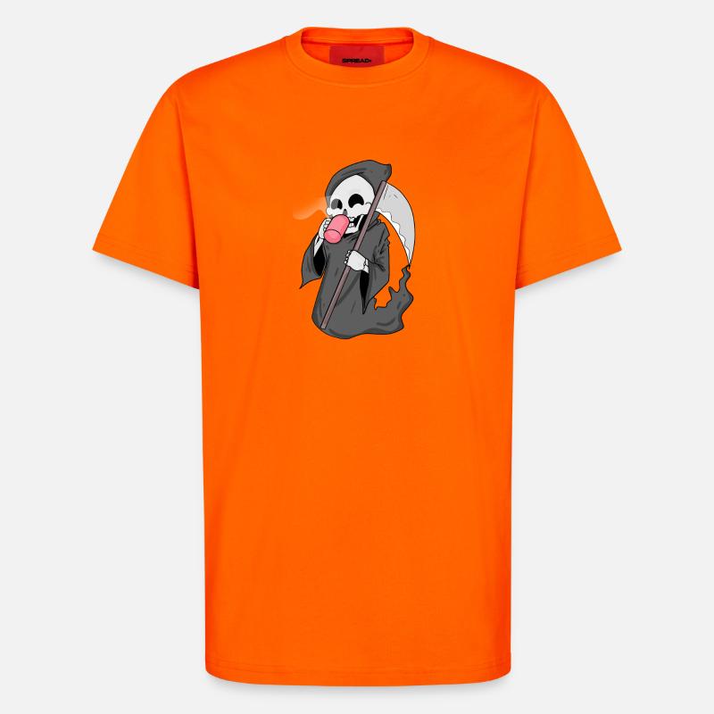 Sensenmann mit Kaffee - T-Shirt - made by SPREAD - SUNSET ORANGE