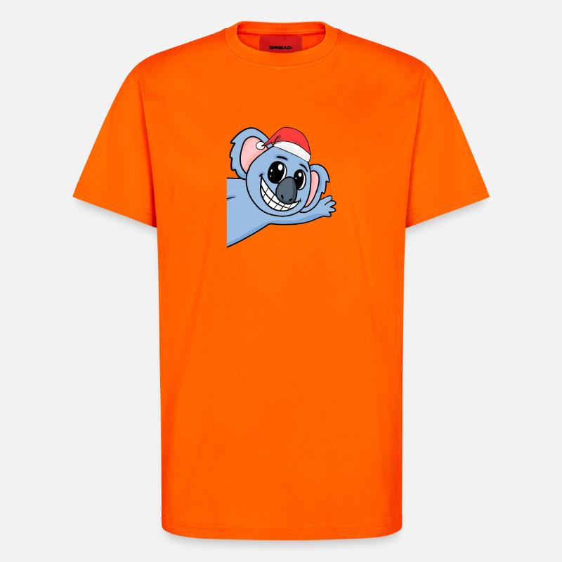 Noël Koala - T-shirt bio décontracté fabriqué en UE - SUNSET ORANGE