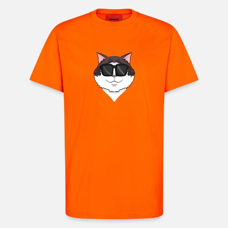 Ragdoll Katze mit Brille - coole Katze - T-Shirt - made by SPREAD - SUNSET ORANGE