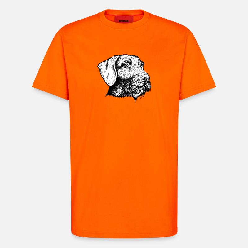 Deutsch Drahthaar Portrait - T-Shirt - made by SPREAD - SUNSET ORANGE