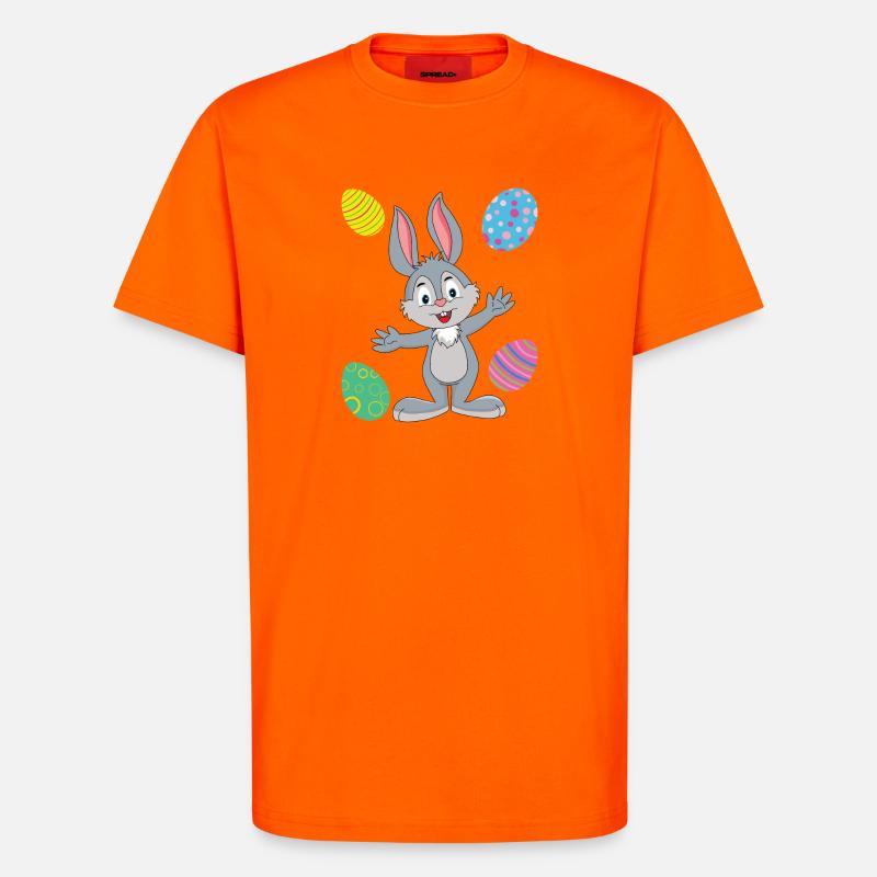 EASTER BUNNY AND EASTER EGGS - T-Shirt - made by SPREAD - SUNSET ORANGE