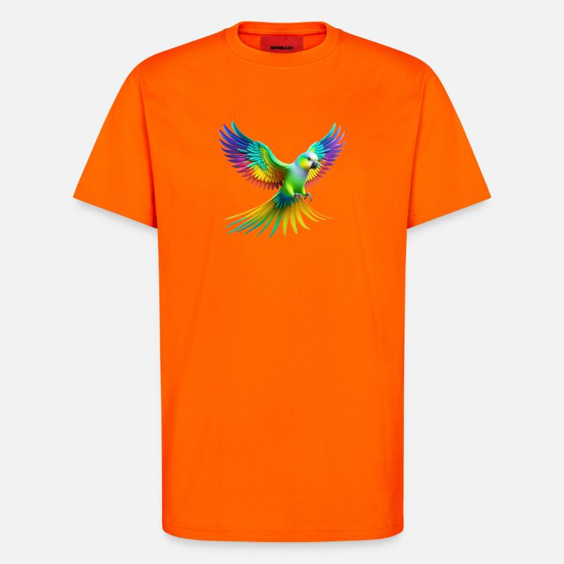 Regenbogensittich (02) - T-Shirt - made by SPREAD - SUNSET ORANGE