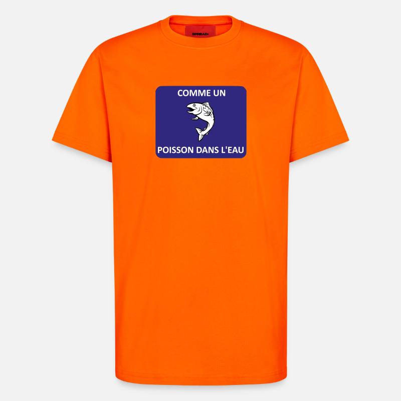 Comme un poisson dans l'eau - T-shirt bio décontracté fabriqué en UE - SUNSET ORANGE