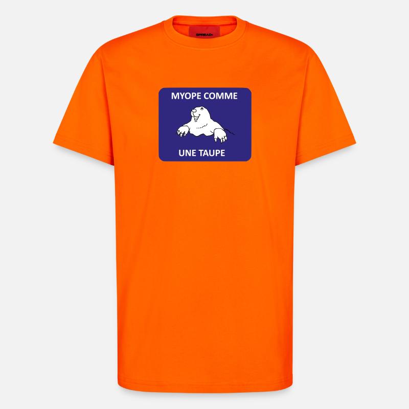Short-sighted as a mole - T-Shirt - made by SPREAD - SUNSET ORANGE