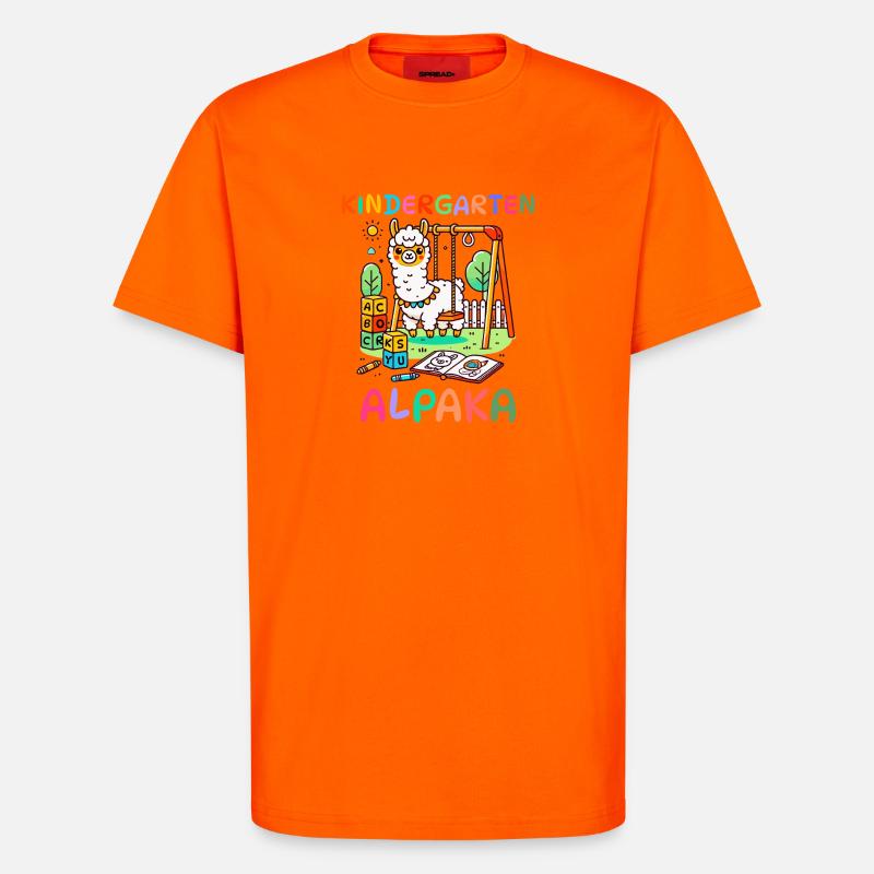 Süßes Kindergarten Alpaka Kinder Geschenk - T-Shirt - made by SPREAD - SUNSET ORANGE