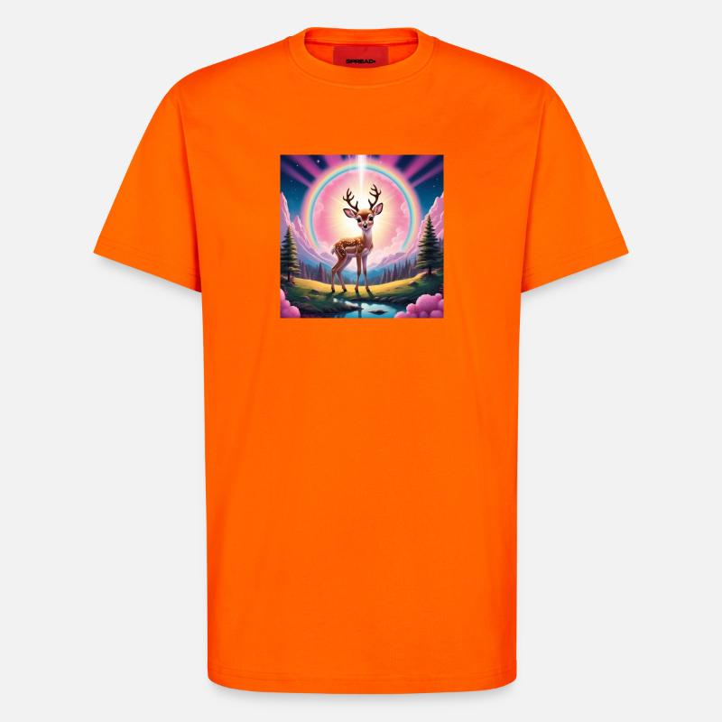 Reh mit Regenbogen - T-Shirt - made by SPREAD - SUNSET ORANGE