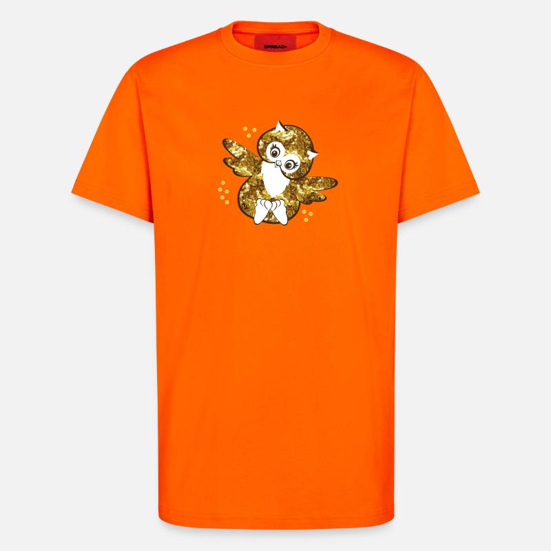 Funkelnde Eulenmädchen Illustration - T-Shirt - made by SPREAD - SUNSET ORANGE