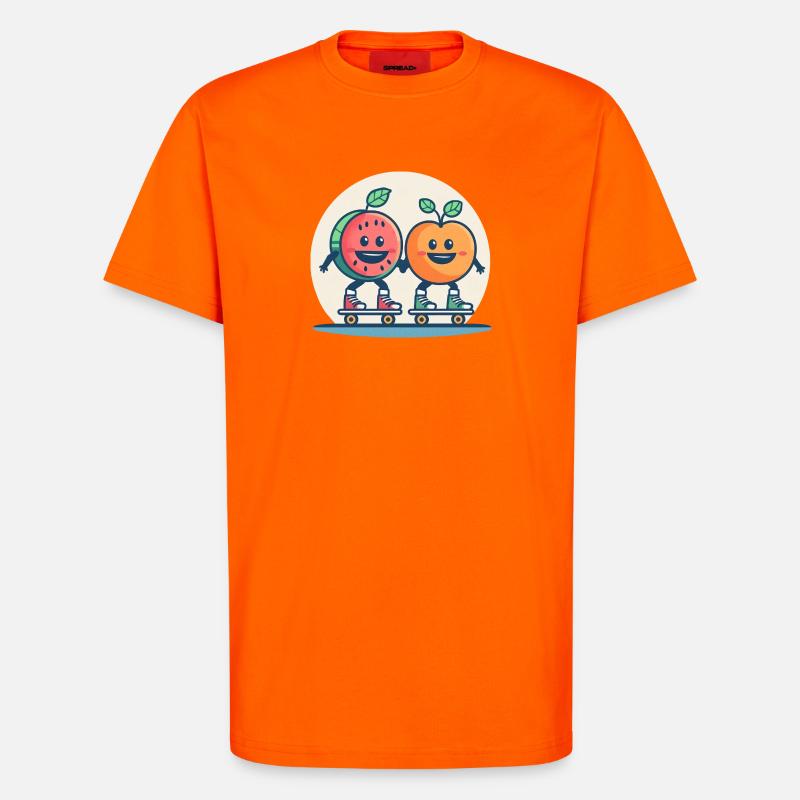 Roller skateboarding, fun and fruit - T-Shirt - made by SPREAD - SUNSET ORANGE