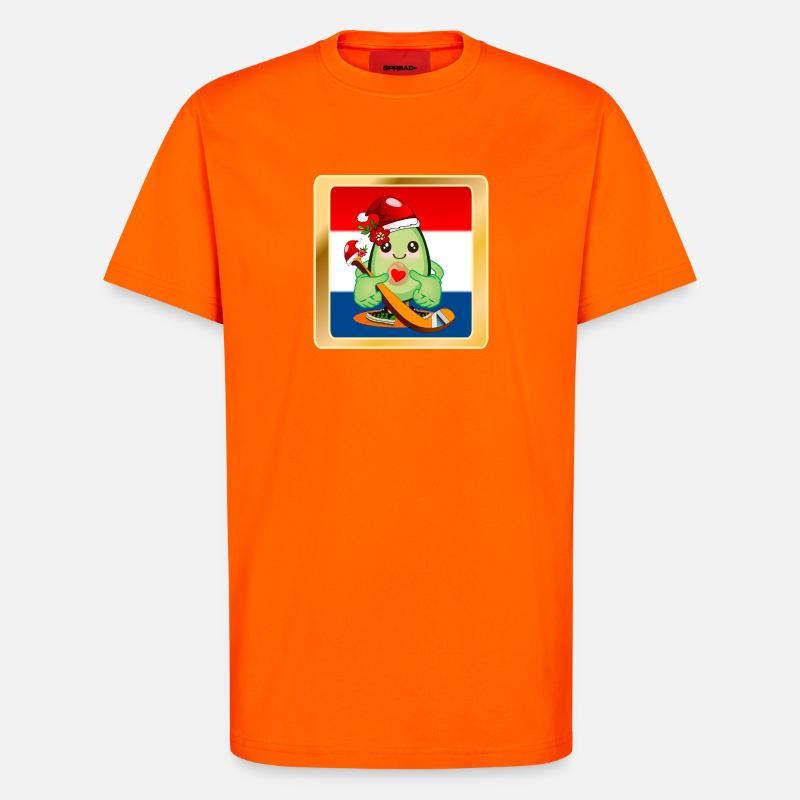 Weihnachtsgeschenke Avocado Eishockeyspieler - T-Shirt - made by SPREAD - SUNSET ORANGE