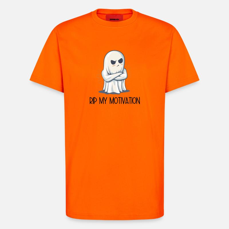 Eingeschnappter Geist – RIP MY MOTIVATION - T-Shirt - made by SPREAD - SUNSET ORANGE