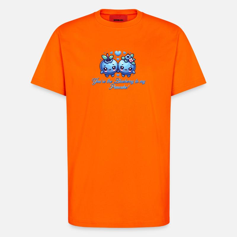 Design mignon avec des myrtilles - T-shirt bio décontracté fabriqué en UE - SUNSET ORANGE