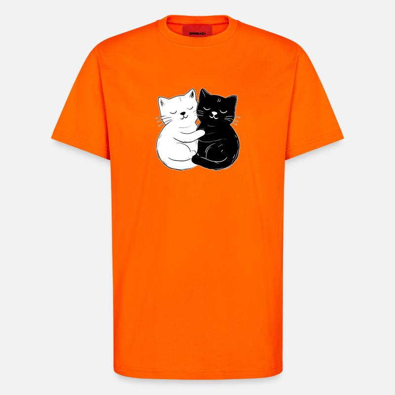 Chats mignons – simples et élégants - T-shirt bio décontracté fabriqué en UE - SUNSET ORANGE