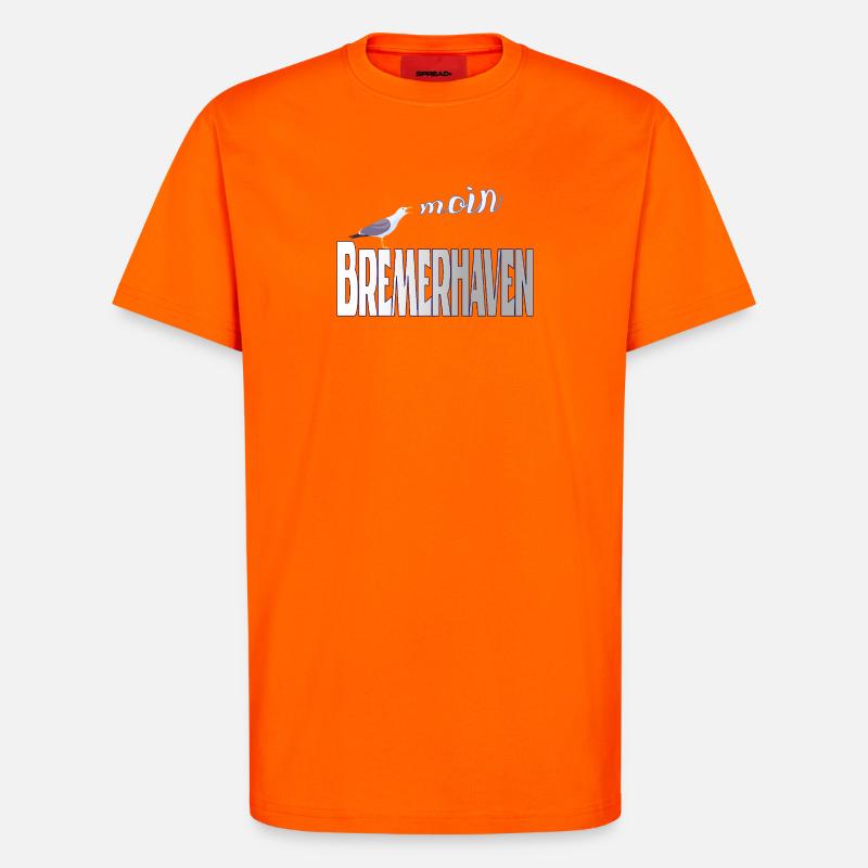 Bremerhaven Möwe & Moin Design - T-Shirt - made by SPREAD - SUNSET ORANGE