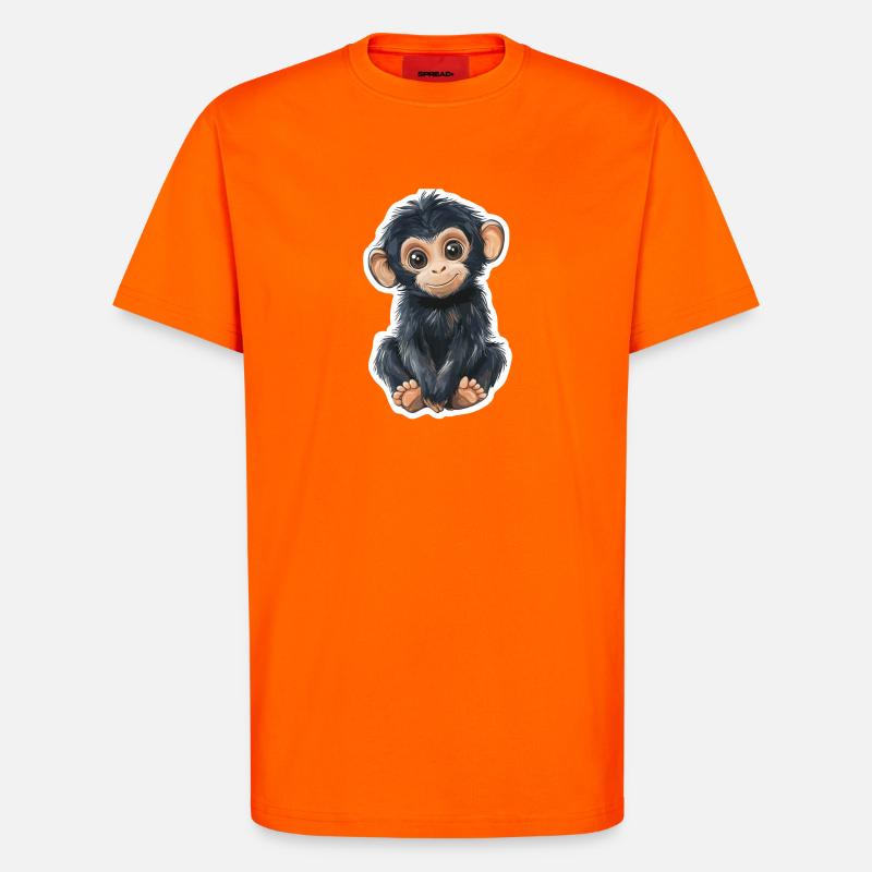 Affe Süsses Äffchen Geschenk für Affenfans - T-Shirt - made by SPREAD - SUNSET ORANGE