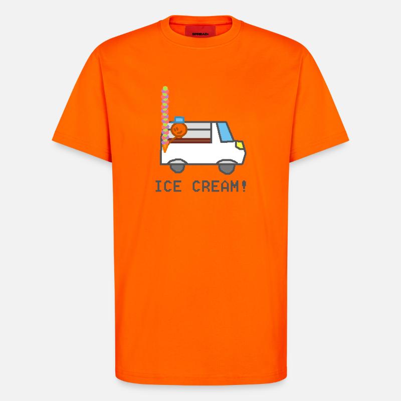 Eiswagen mit lächelnder Figur - T-Shirt - made by SPREAD - SUNSET ORANGE