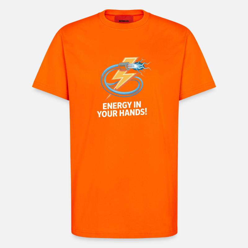 Elektrischer Strom Blitz Design - T-Shirt - made by SPREAD - SUNSET ORANGE