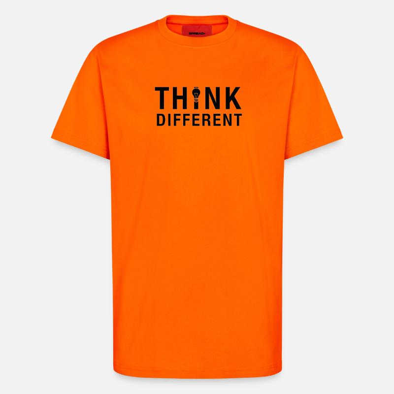 Creative Think Different Lightbulb Design - T-Shirt - made by SPREAD - SUNSET ORANGE