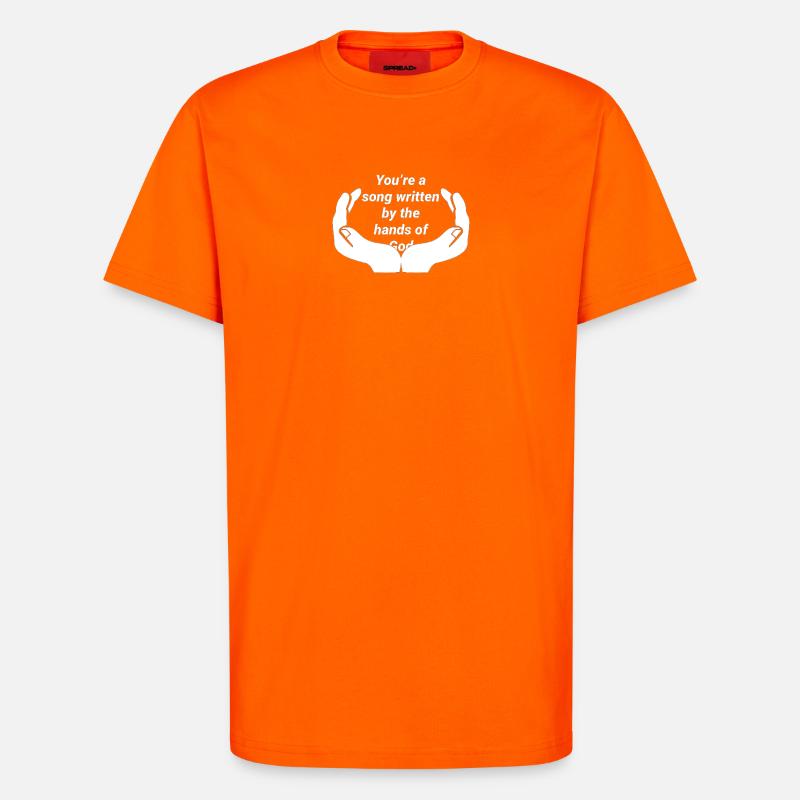 Conception de texte d'inspiration divine - T-shirt bio décontracté fabriqué en UE - SUNSET ORANGE