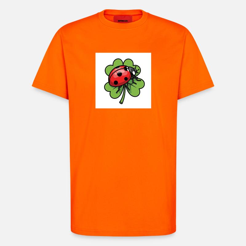 Shamrock with ladybug design - T-Shirt - made by SPREAD - SUNSET ORANGE