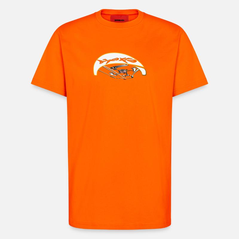Kiter actif avec trajectoire dynamique - T-shirt bio décontracté fabriqué en UE - SUNSET ORANGE