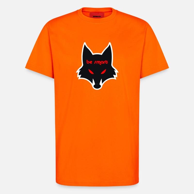 Düstere Wolfgrafik mit Botschaft - T-Shirt - made by SPREAD - SUNSET ORANGE