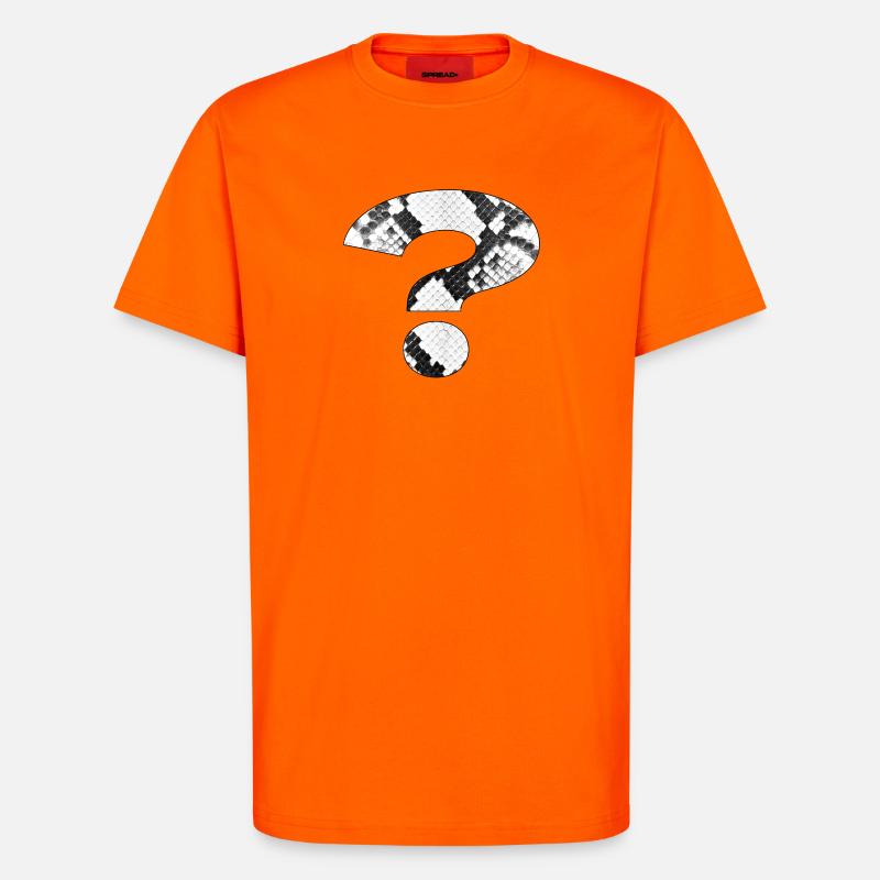 Snakeskin Pattern Question Mark Design - T-Shirt - made by SPREAD - SUNSET ORANGE