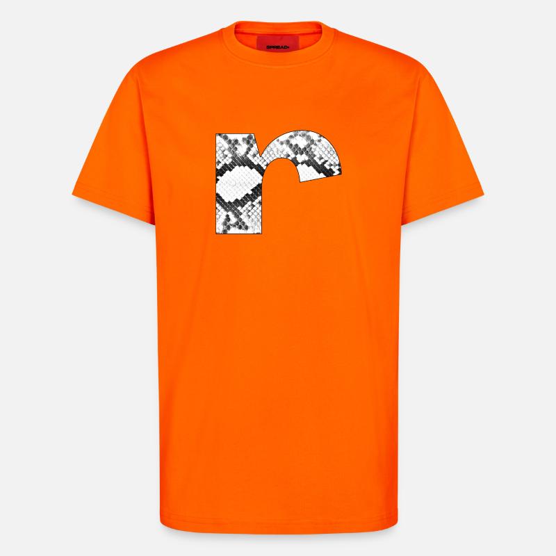 Schlangenmuster Buchstabe r - T-Shirt - made by SPREAD - SUNSET ORANGE