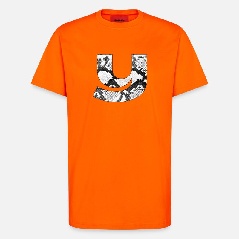 Snakeledermuster Buchstabe y - T-Shirt - made by SPREAD - SUNSET ORANGE