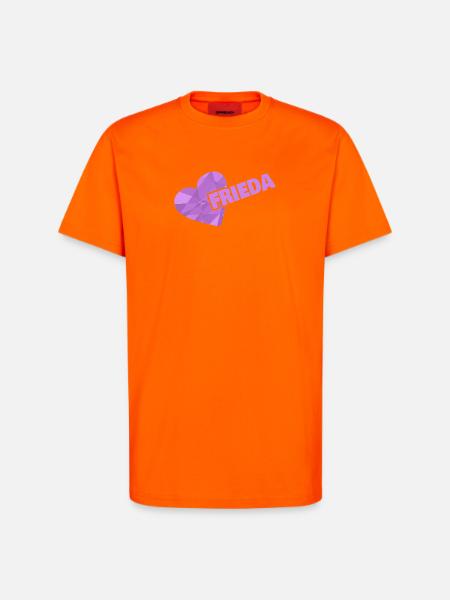 Frieda comme une couronne - T-shirt bio décontracté fabriqué en UE - SUNSET ORANGE